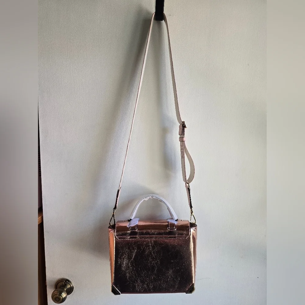 Michael Kors Manhatten Metallic Rose Gold Handbag NWT